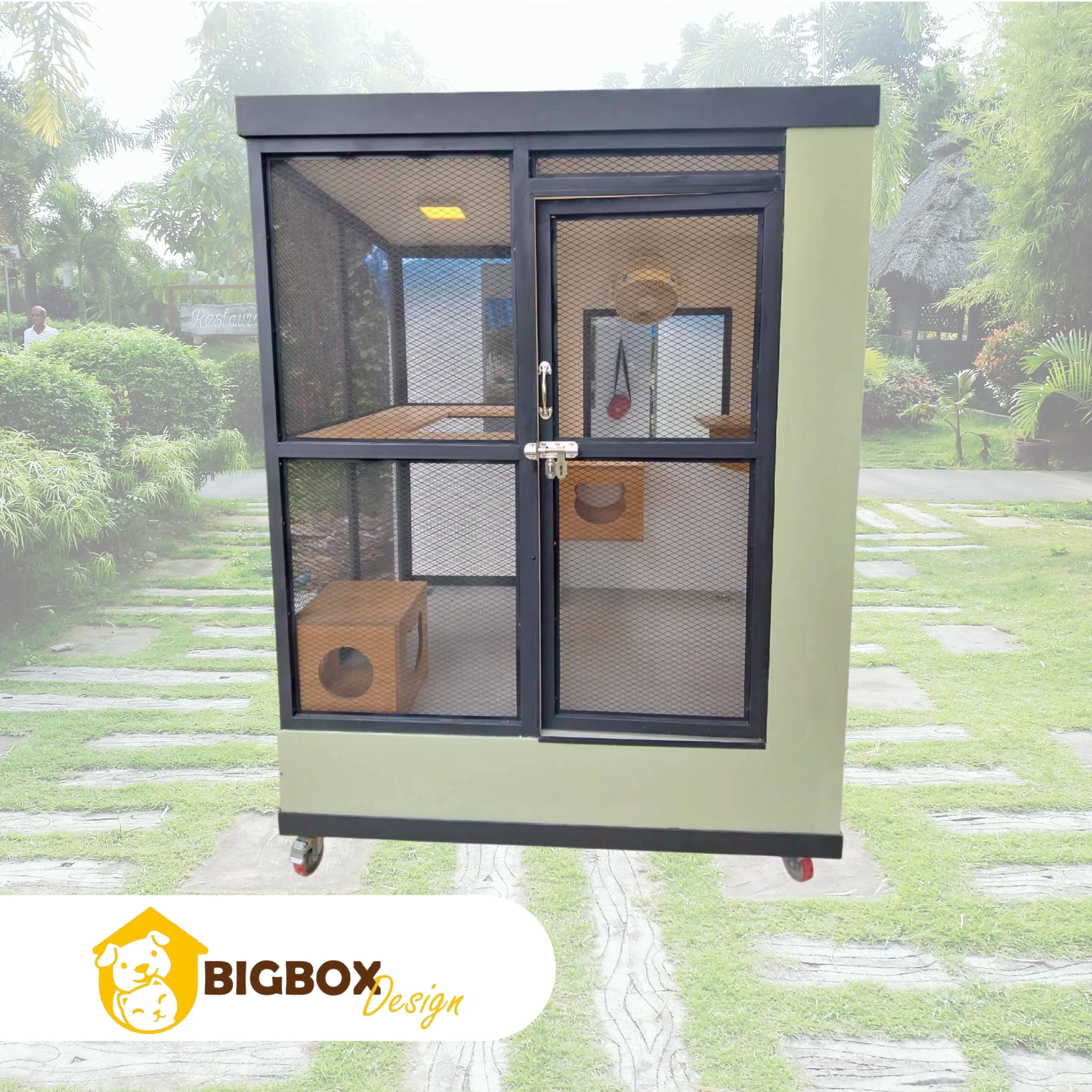 บ้านแมวแบบมุ้งลวด รุ่น Boxsteel04